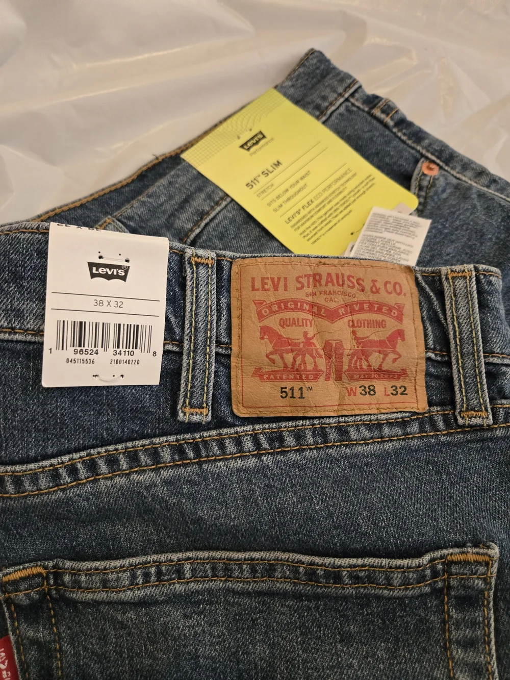 Levi's Men 511 Slim Stretch Blue Jeans 38x32